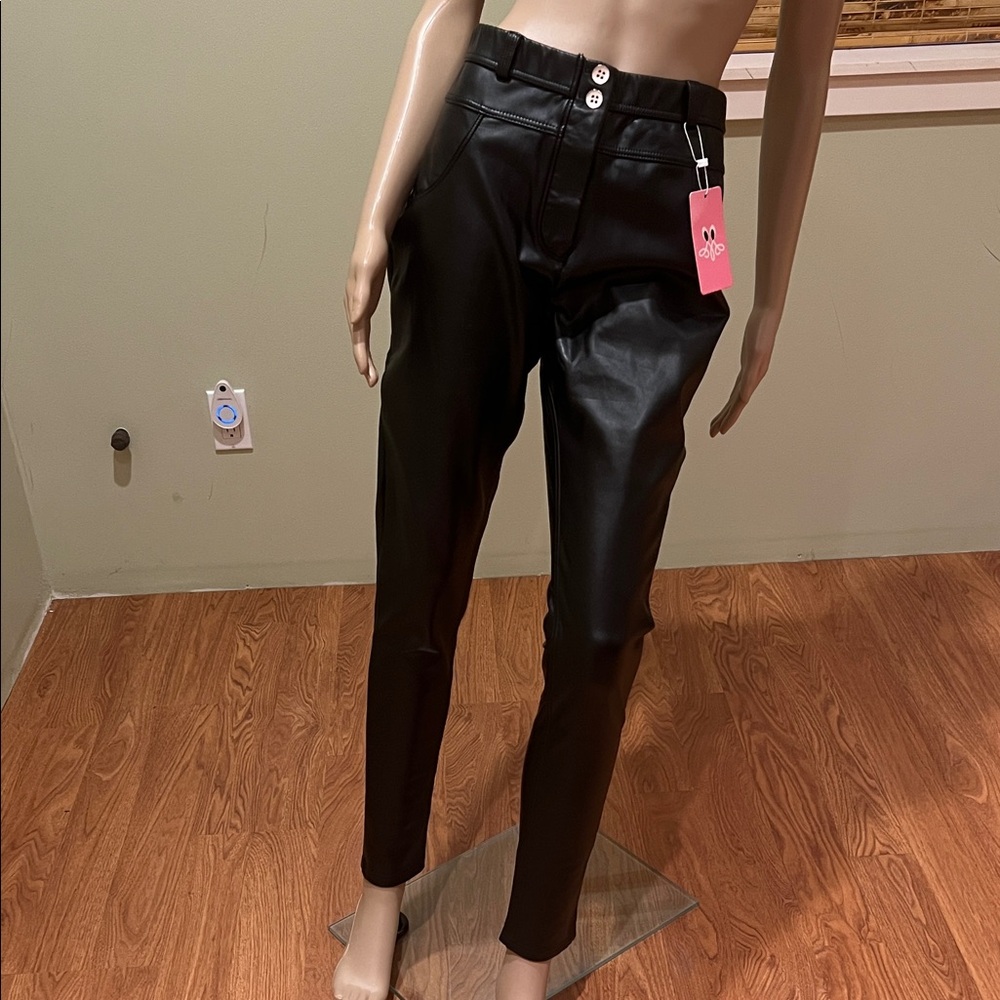 Shascullfites Black Faux Leather Freddy Style Pants XXL